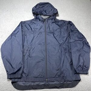 Gap Jacket Mens Medium Blue Hooded‎ Nylon Windbreaker Full Zip Lined Lightweight